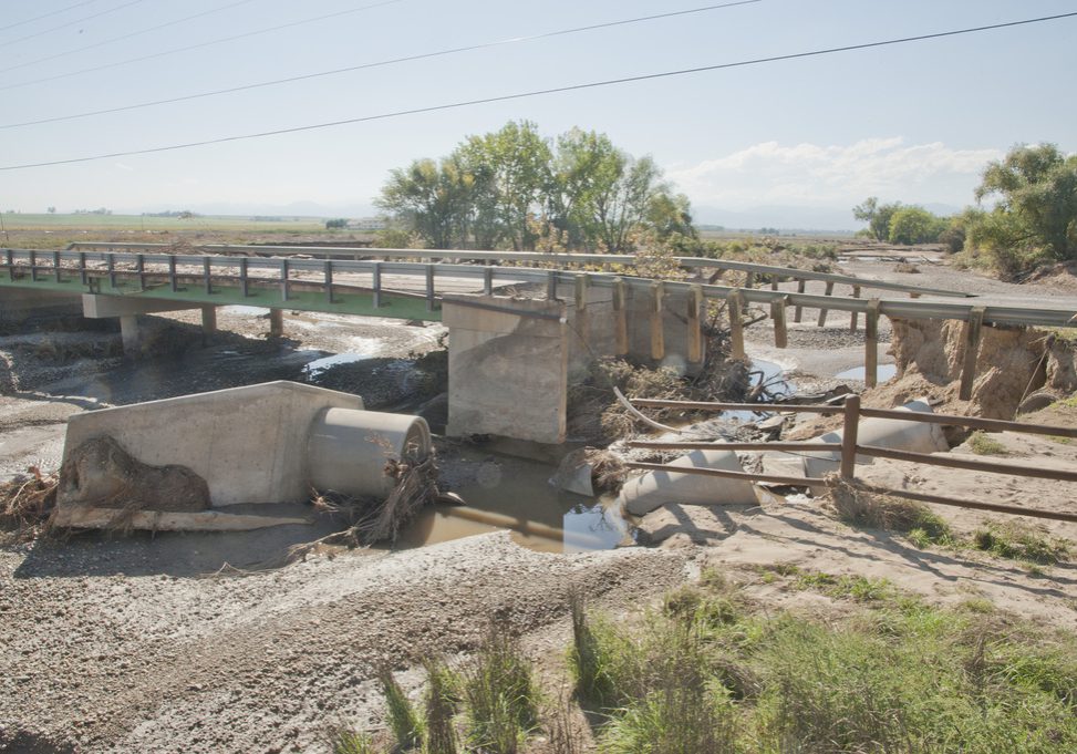 Bridge damage from the 2013 flood in Longmont, CO. Patsy Lynch, FEMA.