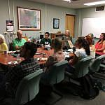The interns and volunteers meeting Bill and Diane Siegele.
