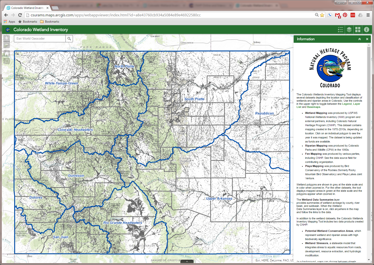 Colorado Wetland Inventory Mapping Tool