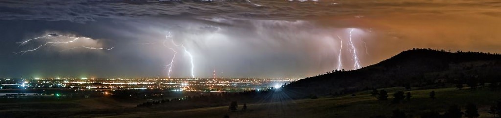 Lightning storm on the Front Range by Michael Menefee