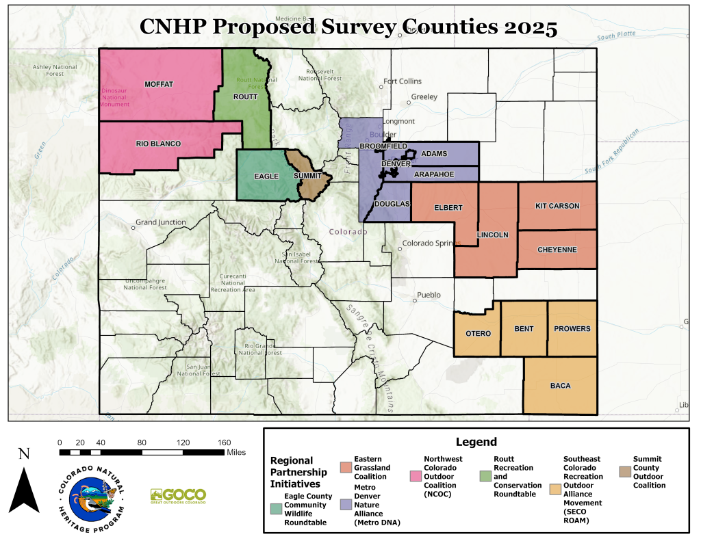 CNHP Statewide Natural Heritage Survey Areas in 2025