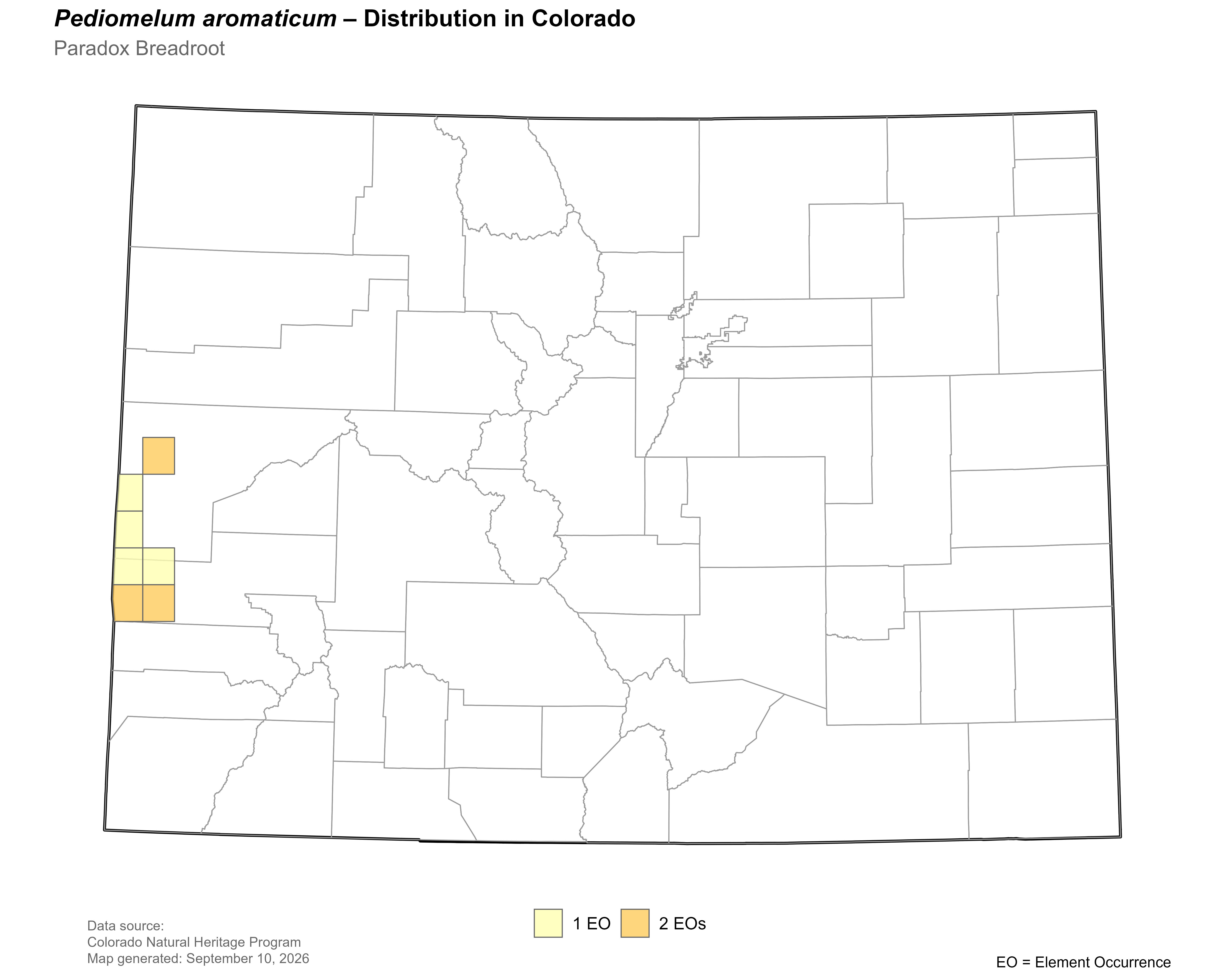 Distribution of <i>Pediomelum</i> <i>aromaticum</i> in Colorado