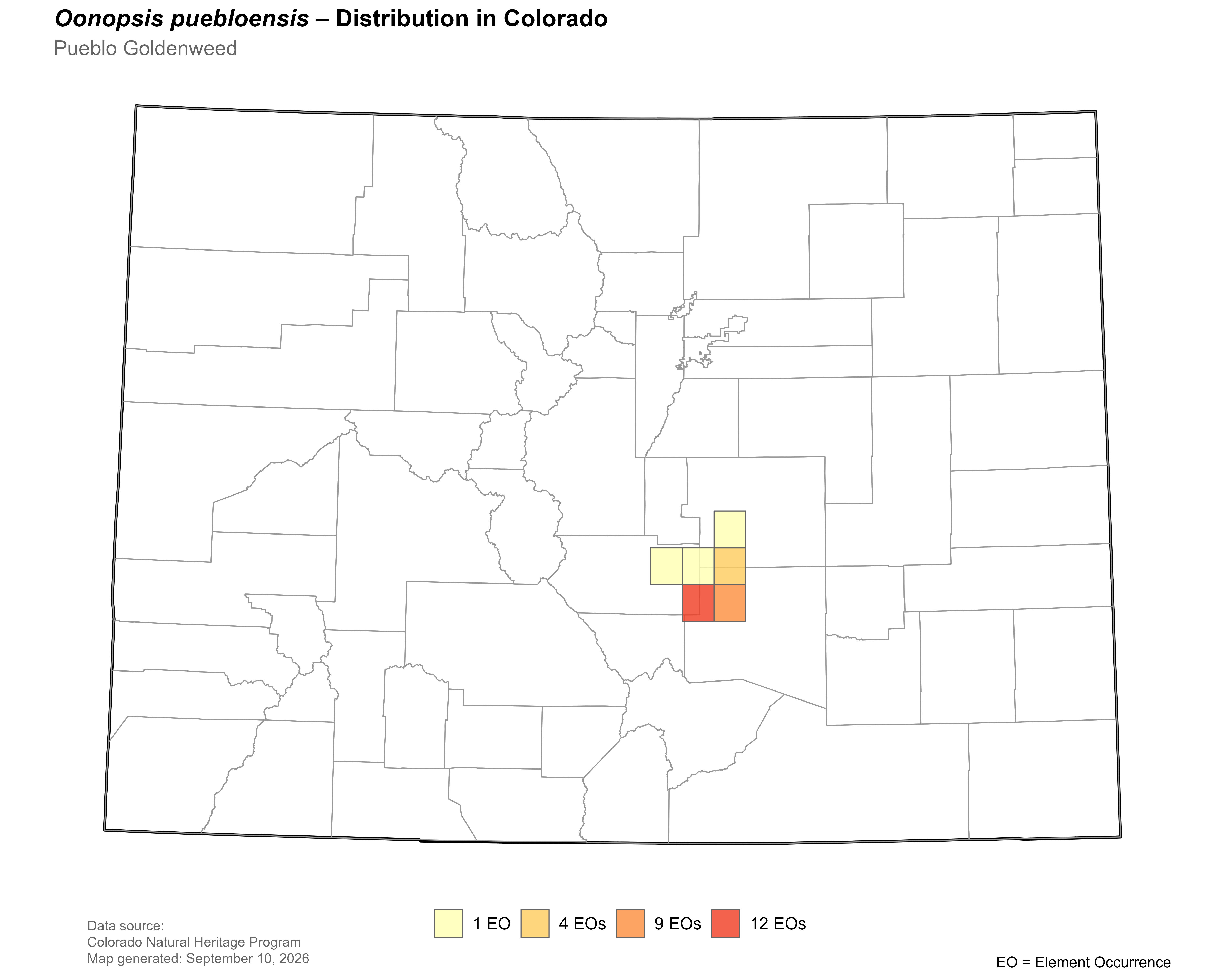 Distribution of <i>Oonopsis puebloensis</i> in Colorado.