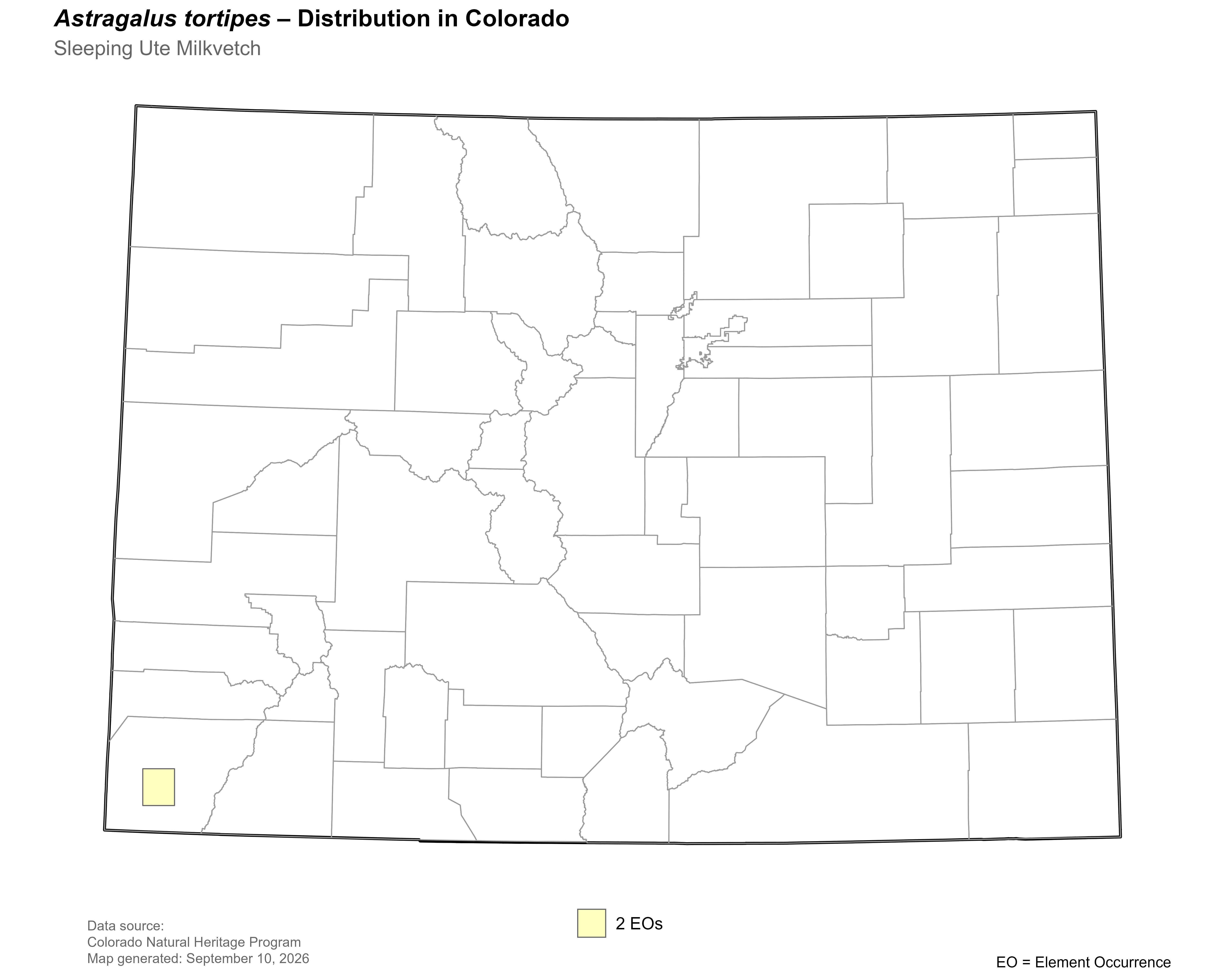 Map Distribution of Astragalus tortipes