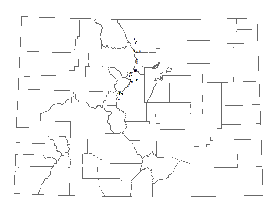 Distribution of <i>Castilleja</i> <i>puberula</i> in Colorado