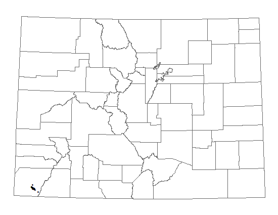 Distirbution of <i>Astraglus deterior</i> in Colorado.