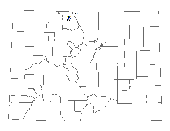 Distribution of <i>Phacelia formosula</i> in Colorado.