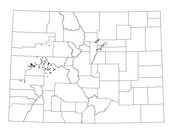 Distribution of <i>Penstemon mensarum</i> in Colorado