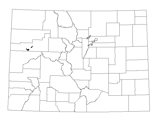 Distribution of <i>Penstemon debilis</i> in Colorado.