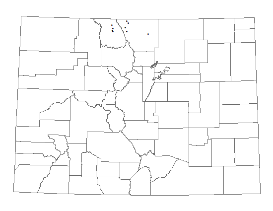 Distribution of <i>Mertensia</i> <i>humilis</i> in Colorado