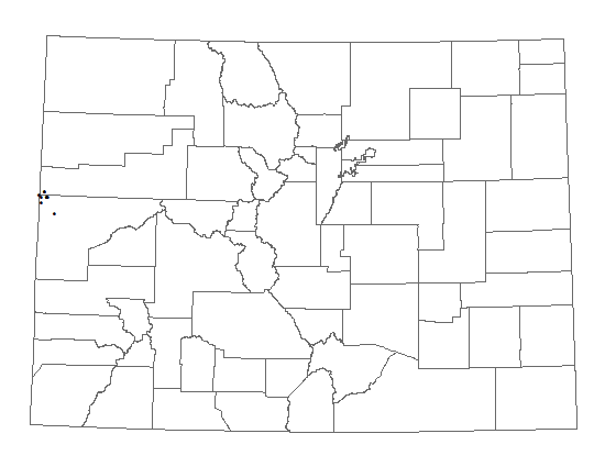 Distribution of <i>Astragalus</i> <i>musiniensis</i> in Colorado.