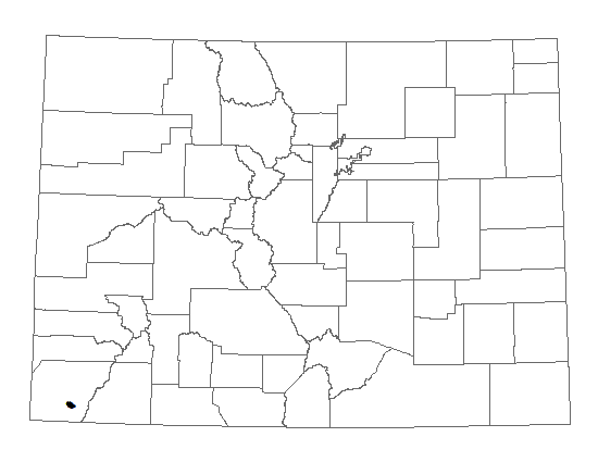 Distribution of <i>Aletes macdougalii ssp. breviradiatus</i> in Colorado.