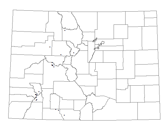 Distribution of Cryptogramma stelleri in Colorado Distribution of <i>Cryptogramma</i> <i>stelleri</i> in Colorado