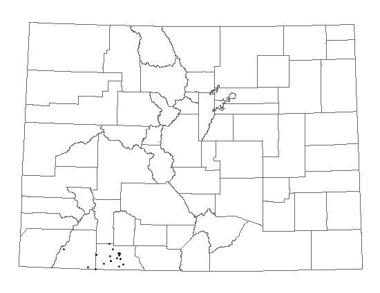 Distribution of <i>Astragalus</i> <i>missouriensis</i> var. <i>humistratus</i> in Colorado