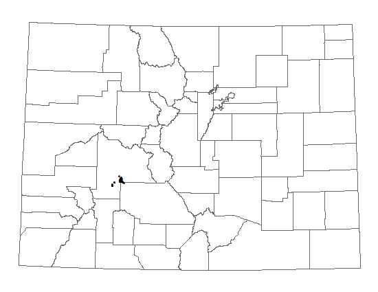 Distribution of <i>Astragalus</i> <i>microcymbus</i> in Colorado.