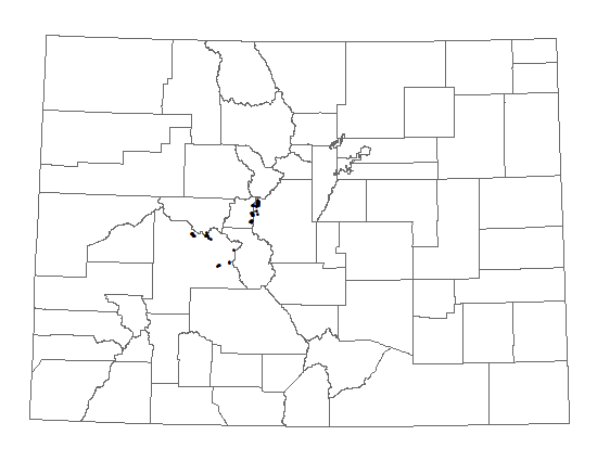 Distribution of Physaria alpina in Colorado Distribution of <i>Physaria</i> <i>alpina</i> in Colorado
