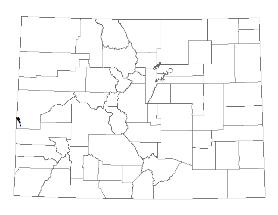 Distribution of <i>Astragalus</i> <i>equisolensis</i> in Colorado